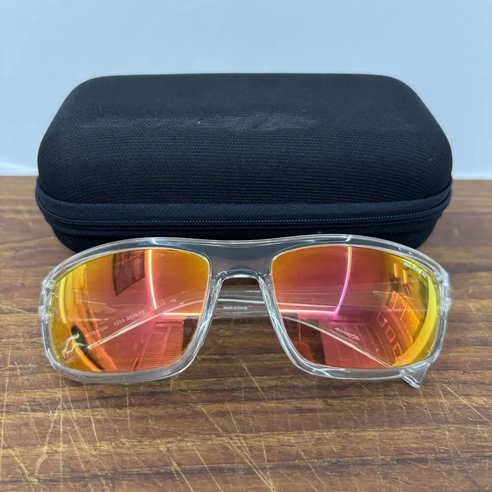 Arnette Borrow AN4259 Clear Red Mirror Sustainable Sunglasses Mens 4259-2634/F6